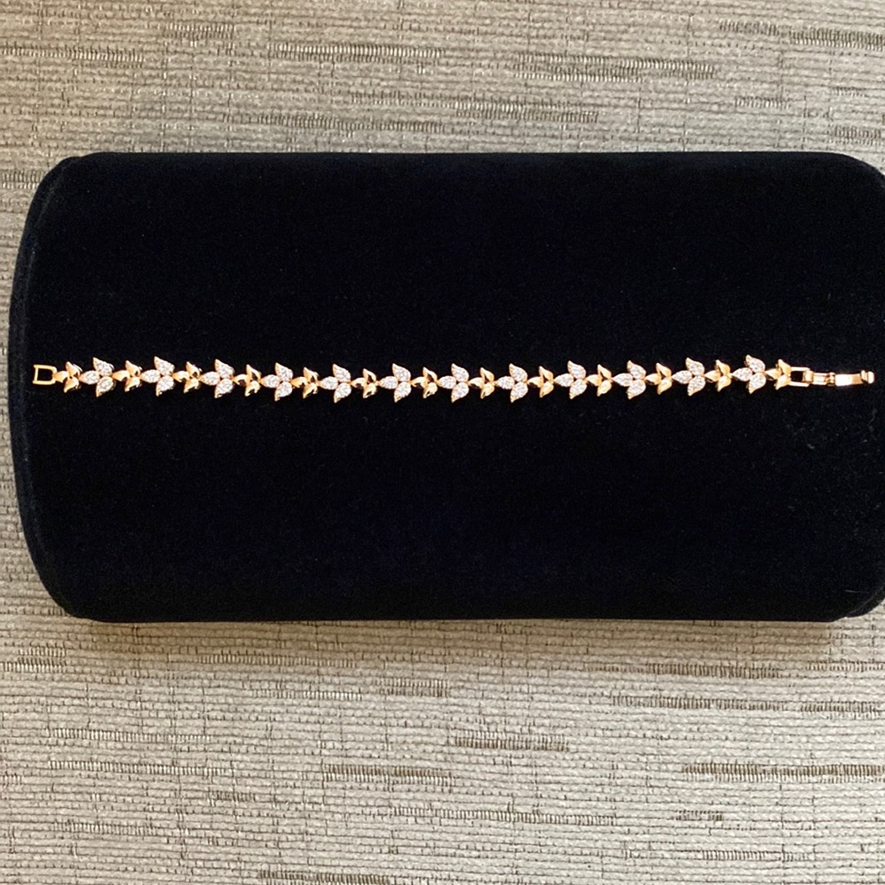 Gold plated bracelet cubic zirconia crystal